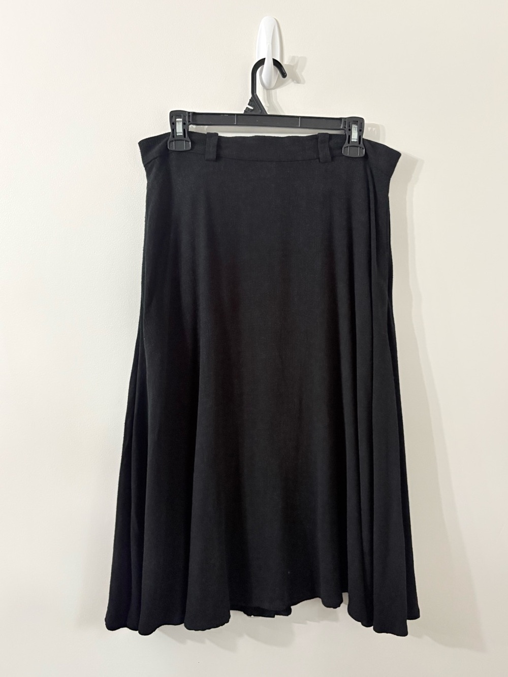 FRANK AND OAK Black Linen Blend Button Front Midi Skirt Scandi Chic - Picture 5 of 5